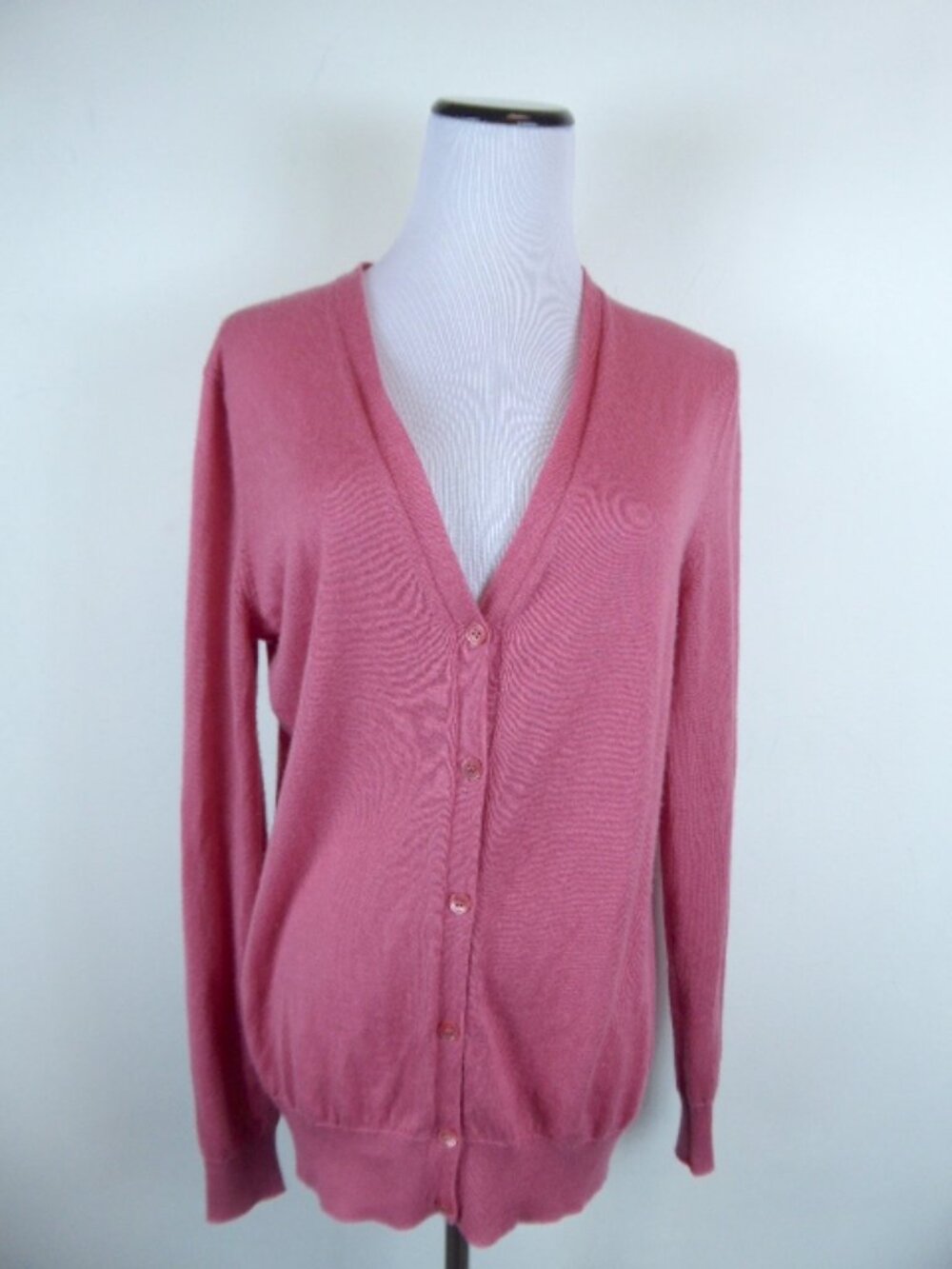 Loro Piana pink cashmere silk long cardigan sweater i48